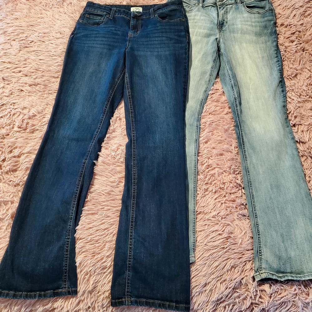 Women's Boot Cut Jeans - Dark Indigo and Light Wash